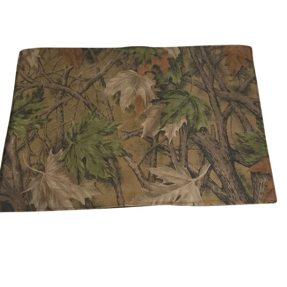 True Hunter Placemats Forest Camouflage Fabric Set Of 6 Brown Back 12 X 17.5" - Picture 5 of 12